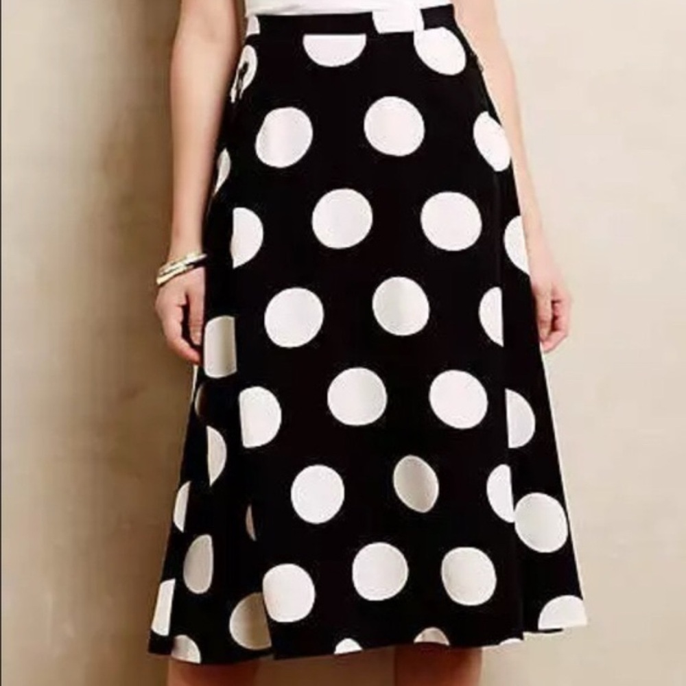 HD in Paris Black and White Polka Dot A-Line Skirt